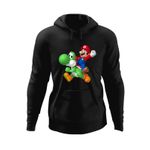 Fashion, accesorii si bijuterii - Barbati - Imbracaminte - Hanorace barbati - Hanorac barbati Mario Yoshi Super Game Hero, negru, marime L - Infinity.ro
