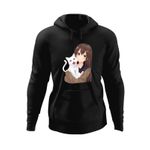Fashion, accesorii si bijuterii - Barbati - Imbracaminte - Hanorace barbati - Hanorac barbati Haikyuu Cat Pisica Alba Anime Dragobete, negru, marime M - Infinity.ro