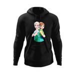 Fashion, accesorii si bijuterii - Barbati - Imbracaminte - Hanorace barbati - Hanorac barbati Disney Elsa Frozen Ana Artwork, negru, marime L - Infinity.ro