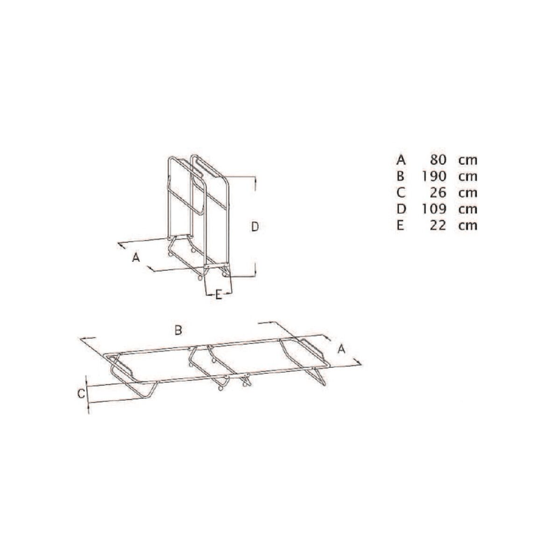 Casa si Gradina - Mobilier - Paturi si accesorii - Paturi - Pat pliant Lyra, gri, 190x80x28 cm - Infinity.ro