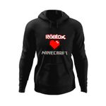 Fashion, accesorii si bijuterii - Barbati - Imbracaminte - Hanorace barbati - Hanorac barbati Roblox Minecraft Love, negru, marime M - Infinity.ro