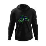Fashion, accesorii si bijuterii - Barbati - Imbracaminte - Hanorace barbati - Hanorac barbati Minecraft Green Spider, negru, marime S - Infinity.ro