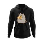 Fashion, accesorii si bijuterii - Barbati - Imbracaminte - Hanorace barbati - Hanorac barbati Pusheen Cat Pizza Pisica Kitten Meow, negru, marime L - Infinity.ro
