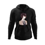 Fashion, accesorii si bijuterii - Barbati - Imbracaminte - Hanorace barbati - Hanorac barbati Bungo Stray Dogs Osamu Dazai Anime, negru, marime L - Infinity.ro