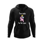 Fashion, accesorii si bijuterii - Barbati - Imbracaminte - Hanorace barbati - Hanorac barbati Too Cute to be Sus Among Us, negru, marime XL - Infinity.ro