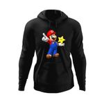 Fashion, accesorii si bijuterii - Barbati - Imbracaminte - Hanorace barbati - Hanorac barbati Super Mario Bros 3D Star Minecraft World, negru, marime M - Infinity.ro