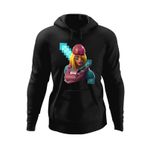 Fashion, accesorii si bijuterii - Barbati - Imbracaminte - Hanorace barbati - Hanorac barbati Skully Fortnite Minecraft Diamond Sword, negru, marime S - Infinity.ro