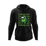 Fashion, accesorii si bijuterii - Barbati - Imbracaminte - Hanorace barbati - Hanorac barbati Green Impostor Among Us, negru, marime S - Infinity.ro