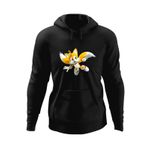 Fashion, accesorii si bijuterii - Barbati - Imbracaminte - Hanorace barbati - Hanorac barbati Sonic Chaos Tails Doctor Eggman, negru, marime S - Infinity.ro
