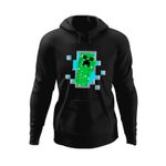 Fashion, accesorii si bijuterii - Barbati - Imbracaminte - Hanorace barbati - Hanorac barbati Creeper Blue Sky Minecraft, negru, marime S - Infinity.ro