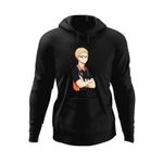 Fashion, accesorii si bijuterii - Barbati - Imbracaminte - Hanorace barbati - Hanorac barbati Haikyuu Kei Tsukishima Volei Anime, negru, marime S - Infinity.ro