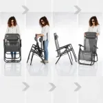 Casa si Gradina - Gradina si terasa - Mobilier exterior - Scaune si sezlonguri gradina - Sezlong pentru gradina, metalic, pliabil, negru, max 120 kg, 188x64x107 cm - Infinity.ro