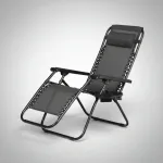 Casa si Gradina - Gradina si terasa - Mobilier exterior - Scaune si sezlonguri gradina - Sezlong pentru gradina, metalic, pliabil, negru, max 120 kg, 188x64x107 cm - Infinity.ro