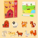 Carti si Birotica - Carti - Carti pentru copii - Carti interactive - Carte magnetica si puzzle, 2 in 1, Ferma, 3+ - Infinity.ro