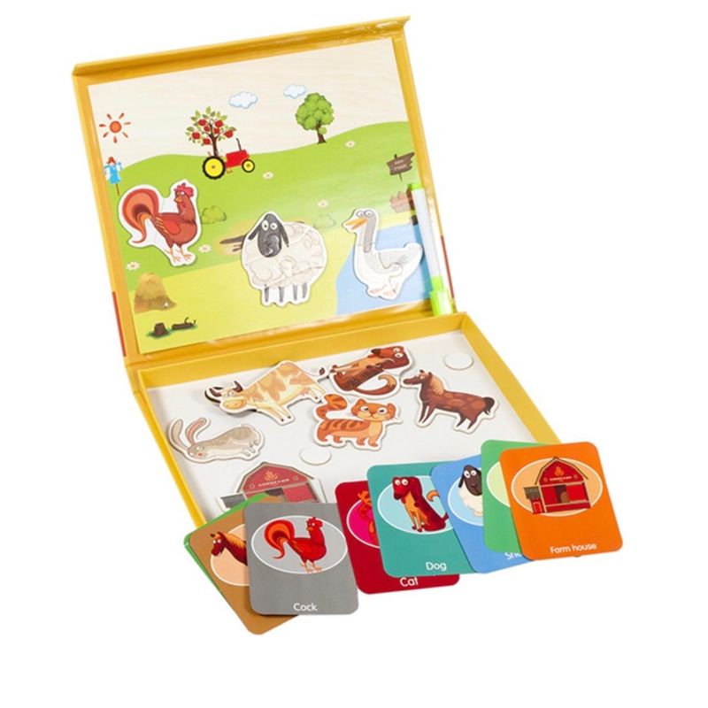 Carti si Birotica - Carti - Carti pentru copii - Carti interactive - Carte magnetica si puzzle, 2 in 1, Ferma, 3+ - Infinity.ro