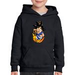 Fashion, accesorii si bijuterii - Copii - Imbracaminte copii - Pulovere si hanorace copii - Hanorac copii Dragon Ball Son Goku Kung Fu Gamer, negru, marime L Copii - Infinity.ro
