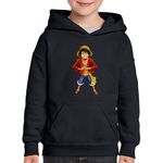 Fashion, accesorii si bijuterii - Copii - Imbracaminte copii - Pulovere si hanorace copii - Hanorac copii One Piece Monkey D Luffy Fortnite Anime, negru, marime S Copii - Infinity.ro
