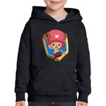 Fashion, accesorii si bijuterii - Copii - Imbracaminte copii - Pulovere si hanorace copii - Hanorac copii One Piece Toni Chopper Clash Royale Scut, negru, marime XL Copii - Infinity.ro