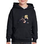 Fashion, accesorii si bijuterii - Copii - Imbracaminte copii - Pulovere si hanorace copii - Hanorac copii Death Note Misa Amane Fan Art Anime, negru, marime M Copii - Infinity.ro