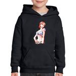 Fashion, accesorii si bijuterii - Copii - Imbracaminte copii - Pulovere si hanorace copii - Hanorac copii One Piece Nami Cat Burglar Eiichiro Oda, negru, marime XS Copii - Infinity.ro