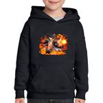Fashion, accesorii si bijuterii - Copii - Imbracaminte copii - Pulovere si hanorace copii - Hanorac copii One Piece Portgas D Ace Gol Fire Fist, negru, marime S Copii - Infinity.ro