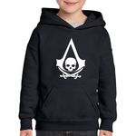 Fashion, accesorii si bijuterii - Copii - Imbracaminte copii - Pulovere si hanorace copii - Hanorac copii Black Flag Assassin's Creed Logo Emblem, negru, marime L Copii - Infinity.ro