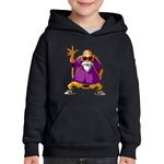 Fashion, accesorii si bijuterii - Copii - Imbracaminte copii - Pulovere si hanorace copii - Hanorac copii Dragon Ball Z Master Butin Bunic Antrenor, negru, marime S Copii - Infinity.ro