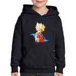 Fashion, accesorii si bijuterii - Copii - Imbracaminte copii - Pulovere si hanorace copii - Hanorac copii Dragon Ball Z Vegeta Vagabond Gangster Anime, negru, marime M Copii - Infinity.ro