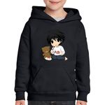 Fashion, accesorii si bijuterii - Copii - Imbracaminte copii - Pulovere si hanorace copii - Hanorac copii Death Note Bebe Detectiv Tort Manga, negru, marime S Copii - Infinity.ro