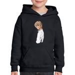 Fashion, accesorii si bijuterii - Copii - Imbracaminte copii - Pulovere si hanorace copii - Hanorac copii Death Note Light Yagami Student Anime, negru, marime L Copii - Infinity.ro