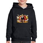 Fashion, accesorii si bijuterii - Copii - Imbracaminte copii - Pulovere si hanorace copii - Hanorac copii One Piece Comoara Monkey Luffy Amiral Cool, negru, marime XL Copii - Infinity.ro