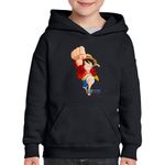 Fashion, accesorii si bijuterii - Copii - Imbracaminte copii - Pulovere si hanorace copii - Hanorac copii One Piece Monkey D Luffy Palarie Paie Anime, negru, marime XL Copii - Infinity.ro