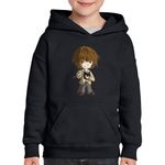 Fashion, accesorii si bijuterii - Copii - Imbracaminte copii - Pulovere si hanorace copii - Hanorac copii Kira Death Note Light Yagami Chibi Anime, negru, marime M Copii - Infinity.ro