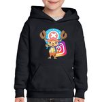 Fashion, accesorii si bijuterii - Copii - Imbracaminte copii - Pulovere si hanorace copii - Hanorac copii One Piece Tony Chopper Insta Creator Instagram, negru, marime M Copii - Infinity.ro