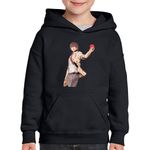 Fashion, accesorii si bijuterii - Copii - Imbracaminte copii - Pulovere si hanorace copii - Hanorac copii Death Note Light Yagami Apple Mar Anime, negru, marime M Copii - Infinity.ro