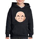 Fashion, accesorii si bijuterii - Copii - Imbracaminte copii - Pulovere si hanorace copii - Hanorac copii Dragon Ball Z Krillin Master Kung Fu, negru, marime M Copii - Infinity.ro
