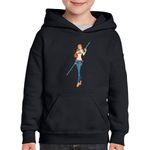 Fashion, accesorii si bijuterii - Copii - Imbracaminte copii - Pulovere si hanorace copii - Hanorac copii Bad Girl Anime One Piece Nami Pirat, negru, marime M Copii - Infinity.ro