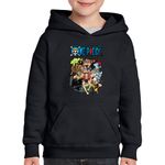 Fashion, accesorii si bijuterii - Copii - Imbracaminte copii - Pulovere si hanorace copii - Hanorac copii One Piece Anime All Crew Gang Eiichiro Oda, negru, marime M Copii - Infinity.ro