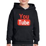 Fashion, accesorii si bijuterii - Copii - Imbracaminte copii - Pulovere si hanorace copii - Hanorac copii Youtube Logo Youtuber Gamer Play, negru, marime XS Copii - Infinity.ro