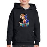 Fashion, accesorii si bijuterii - Copii - Imbracaminte copii - Pulovere si hanorace copii - Hanorac copii One Piece Luffy Portgas Sabo Prieteni Gasca, negru, marime S Copii - Infinity.ro