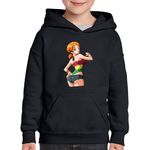 Fashion, accesorii si bijuterii - Copii - Imbracaminte copii - Pulovere si hanorace copii - Hanorac copii One Piece Nami Cat CSGO Anime, negru, marime M Copii - Infinity.ro