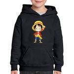 Fashion, accesorii si bijuterii - Copii - Imbracaminte copii - Pulovere si hanorace copii - Hanorac copii Monkey D Luffy One Piece Trafalgar Chibi Marinar Copil, negru, marime XS Copii - Infinity.ro