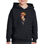 Fashion, accesorii si bijuterii - Copii - Imbracaminte copii - Pulovere si hanorace copii - Hanorac copii Portgas D Ace One Piece Chibi Anime, negru, marime L Copii - Infinity.ro