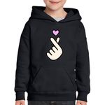 Fashion, accesorii si bijuterii - Copii - Imbracaminte copii - Pulovere si hanorace copii - Hanorac copii TS Heart Finger Blood Sweat Tears, negru, marime XS Copii - Infinity.ro