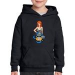 Fashion, accesorii si bijuterii - Copii - Imbracaminte copii - Pulovere si hanorace copii - Hanorac copii One Piece Nami Cat Burglar, negru, marime L Copii - Infinity.ro