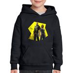 Fashion, accesorii si bijuterii - Copii - Imbracaminte copii - Pulovere si hanorace copii - Hanorac copii Cyberpunk 2077 Night City California, negru, marime XS Copii - Infinity.ro