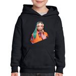Fashion, accesorii si bijuterii - Copii - Imbracaminte copii - Pulovere si hanorace copii - Hanorac copii Billie Eilish 2 Face Therefore I am, negru, marime XS Copii - Infinity.ro