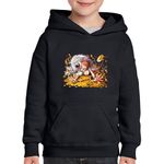 Fashion, accesorii si bijuterii - Copii - Imbracaminte copii - Pulovere si hanorace copii - Hanorac copii One Piece Nami Comoara Leu Lion Cat, negru, marime S Copii - Infinity.ro