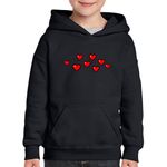 Fashion, accesorii si bijuterii - Copii - Imbracaminte copii - Pulovere si hanorace copii - Hanorac copii BTS Bit Heart Love, negru, marime XL Copii - Infinity.ro