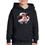 Fashion, accesorii si bijuterii - Copii - Imbracaminte copii - Pulovere si hanorace copii - Hanorac copii Doflamingo One Piece Superhero Cartoon, negru, marime XS Copii - Infinity.ro